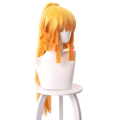 demon slayer agatsuma zenitsu yellow gradient orange short cosplay wig 487c