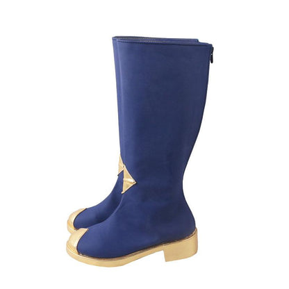 sky children of the light winter season game cosplay boots navy blue shoes