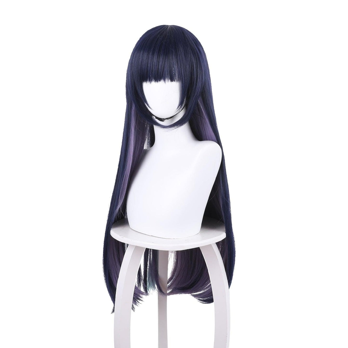 anime genshin impact yun jin dark blue long straight cosplay wig 503w