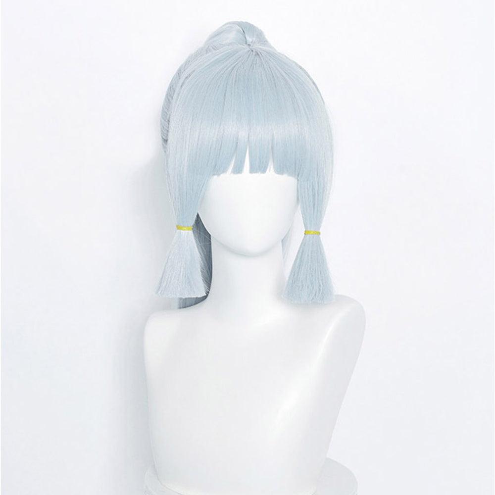 anime genshin impact kamisato ayaka white long cosplay wig mm12