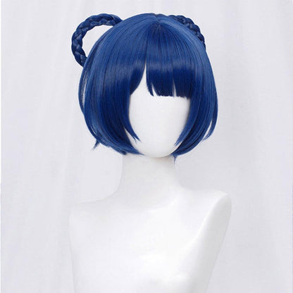 anime genshin impact xiangling bule short cosplay wig mm14