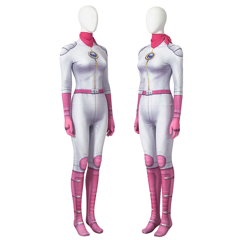 the super mario bros movie 2023 princess peach jumpsuit cosplay costumes