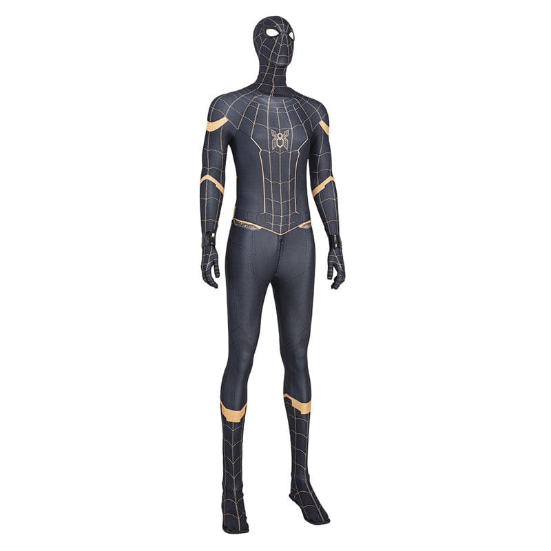 spider man no way home spider man black gold suit cosplay costumes