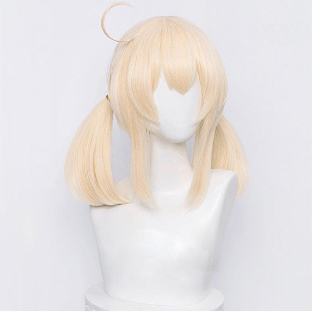 anime genshin impact klee light golden medium cosplay wig mm06