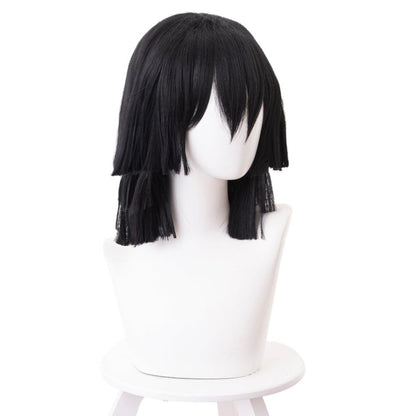 anime demon slayer iguro obanai black medium cosplay wig 487k