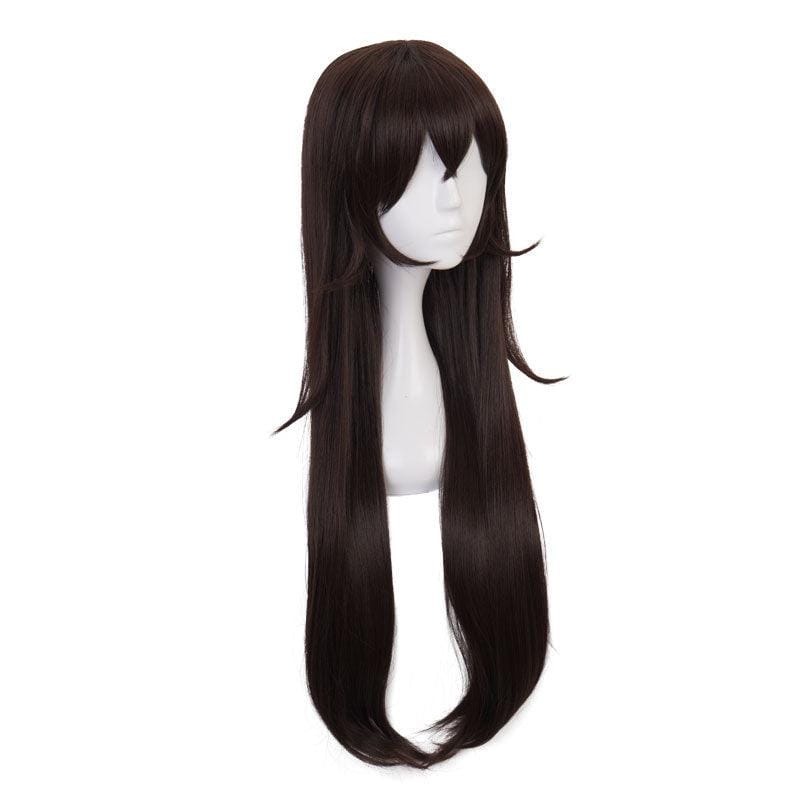 game genshin impact amber dark brown long cosplay wigs