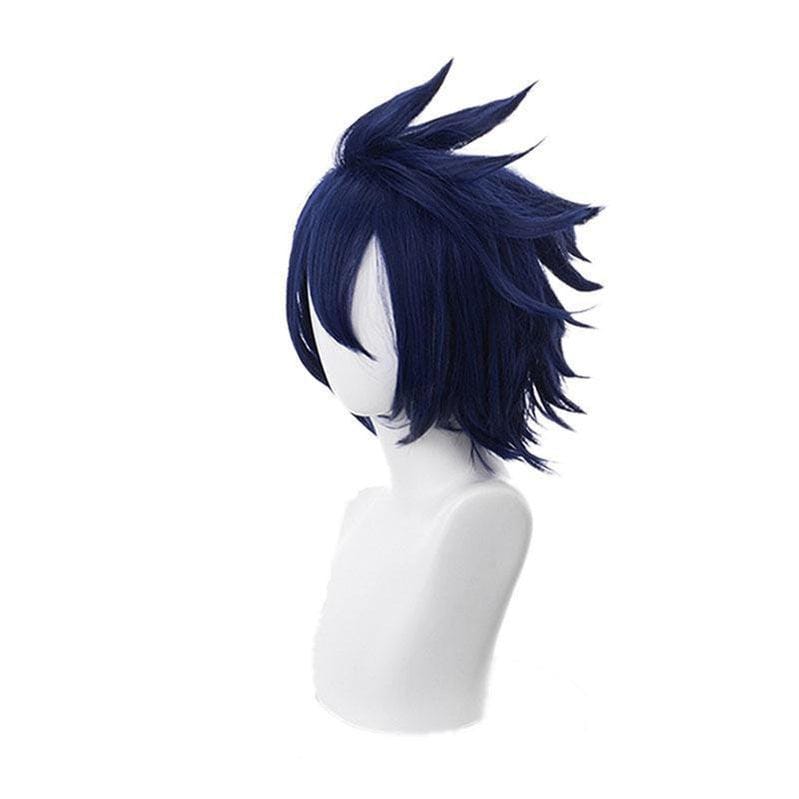 anime my hero academia tamaki amajiki short dark blue cosplay wigs