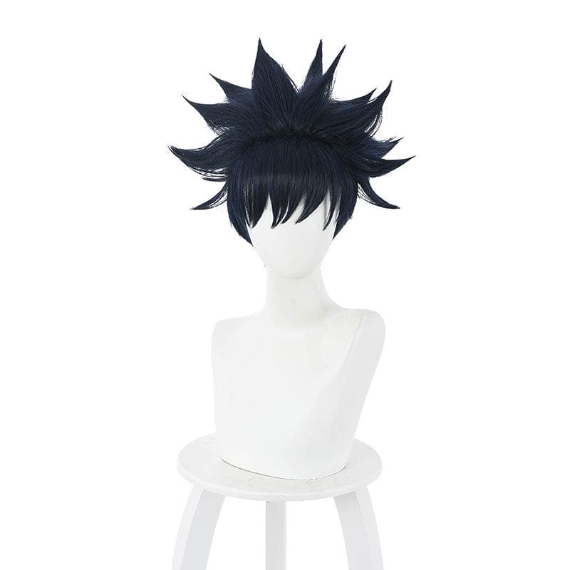 anime jujutsu kaisen megumi fushiguro short dark blue cosplay wigs