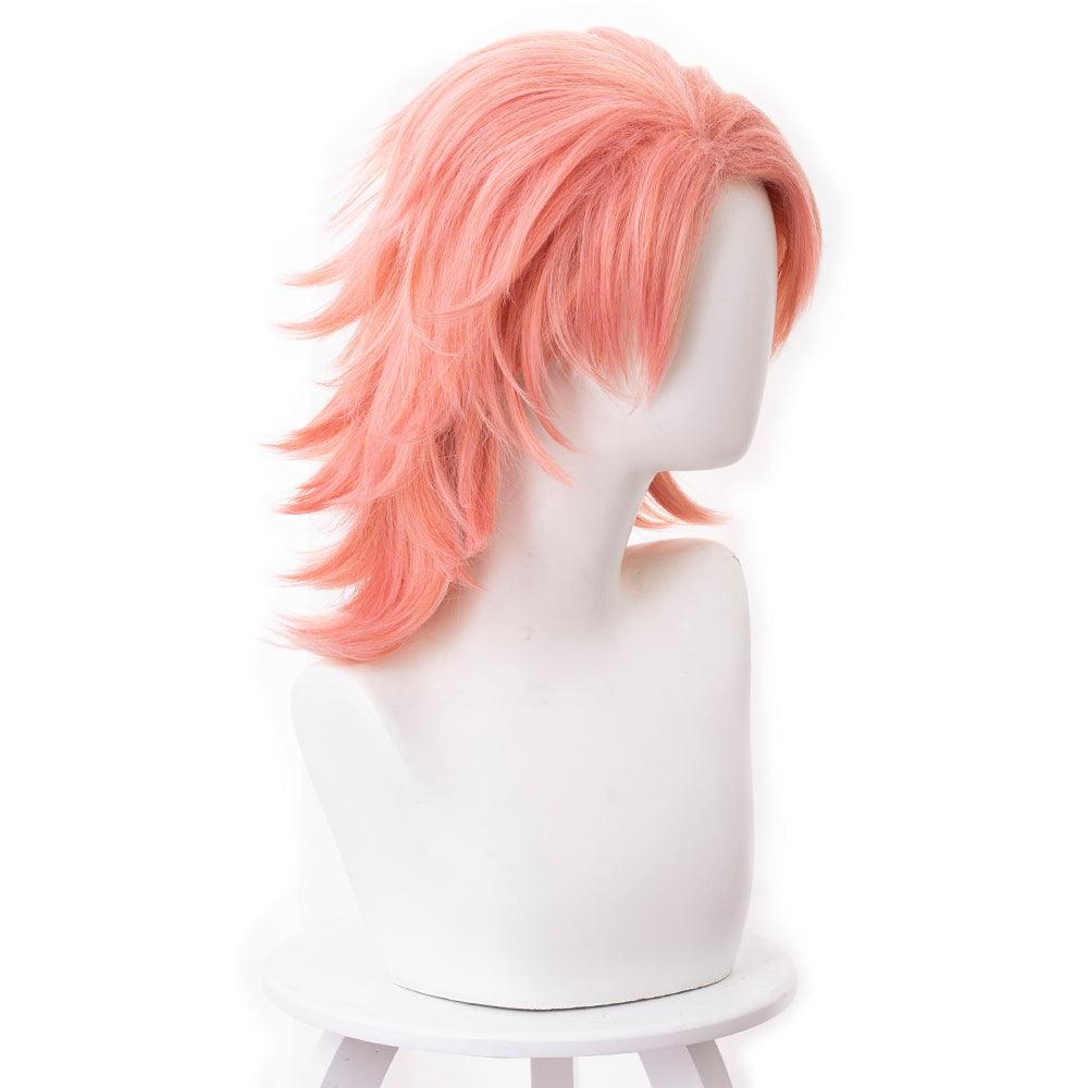 anime demon slayer sabito pink short cosplay wig 487m