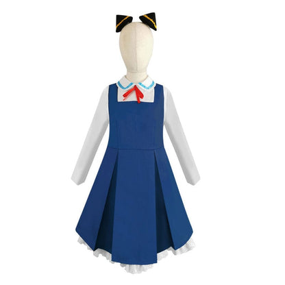 anime spy family anya forger child blue dress cosplay costumes