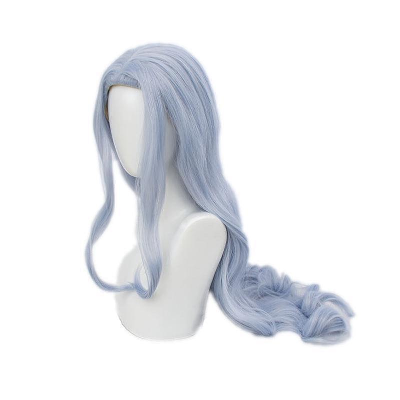 anime my hero academia eri long curly light blue cosplay wigs