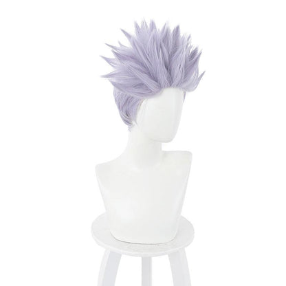 anime jujutsu kaisen satoru gojo short purple cosplay wigs