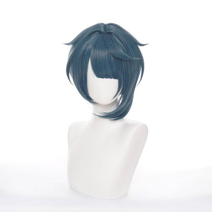 game genshin impact xingqiu navy blue cosplay wigs