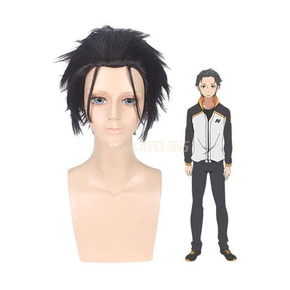 anime re zero starting life in another world subaru natsuki short black cosplay wigs