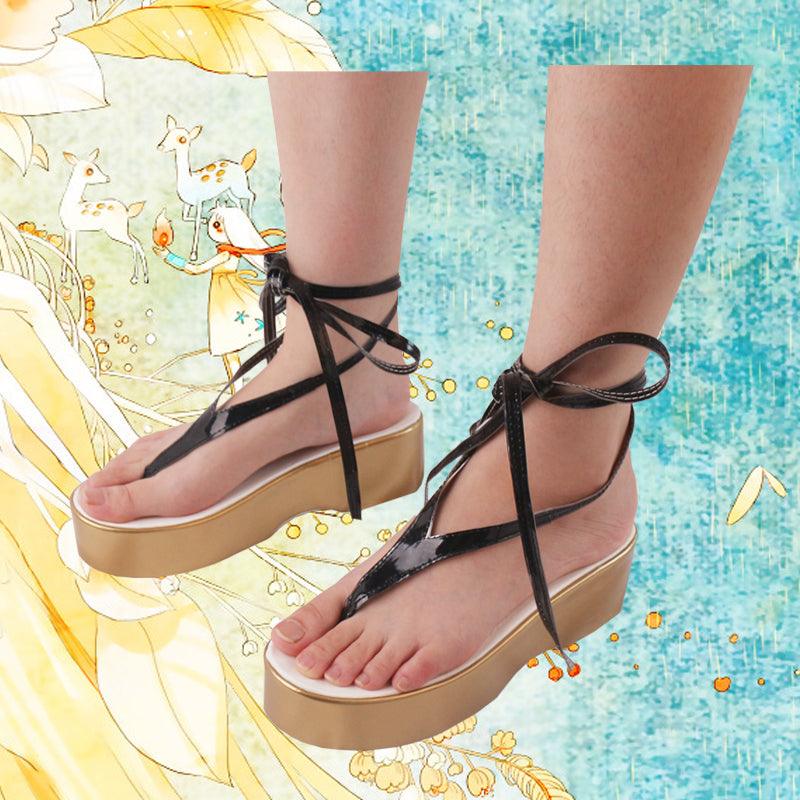 game arknights skadi black swimsuit cosplay sandals shoes