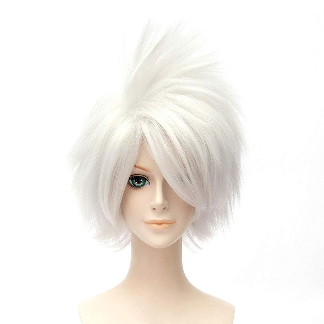 anime naruto hatake kakashi short white cosplay wigs