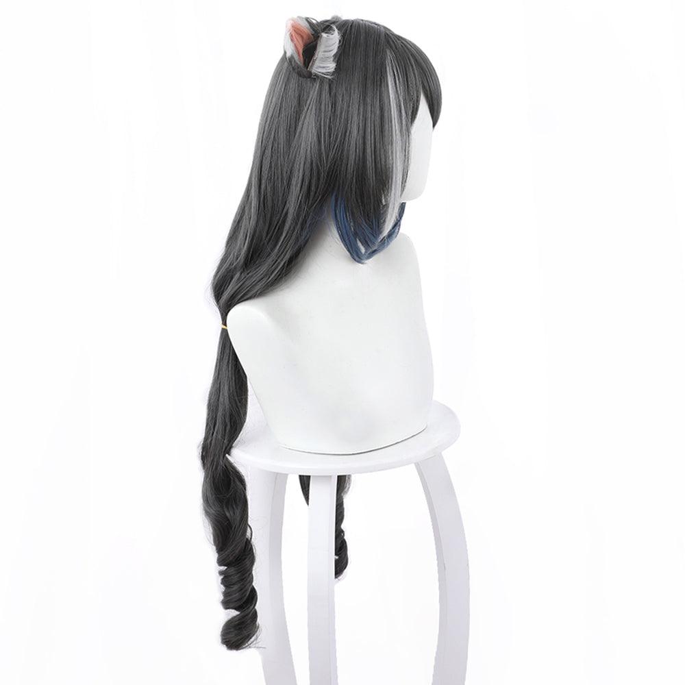anime princess connect re dive karyl dark grey long cosplay wig 499c