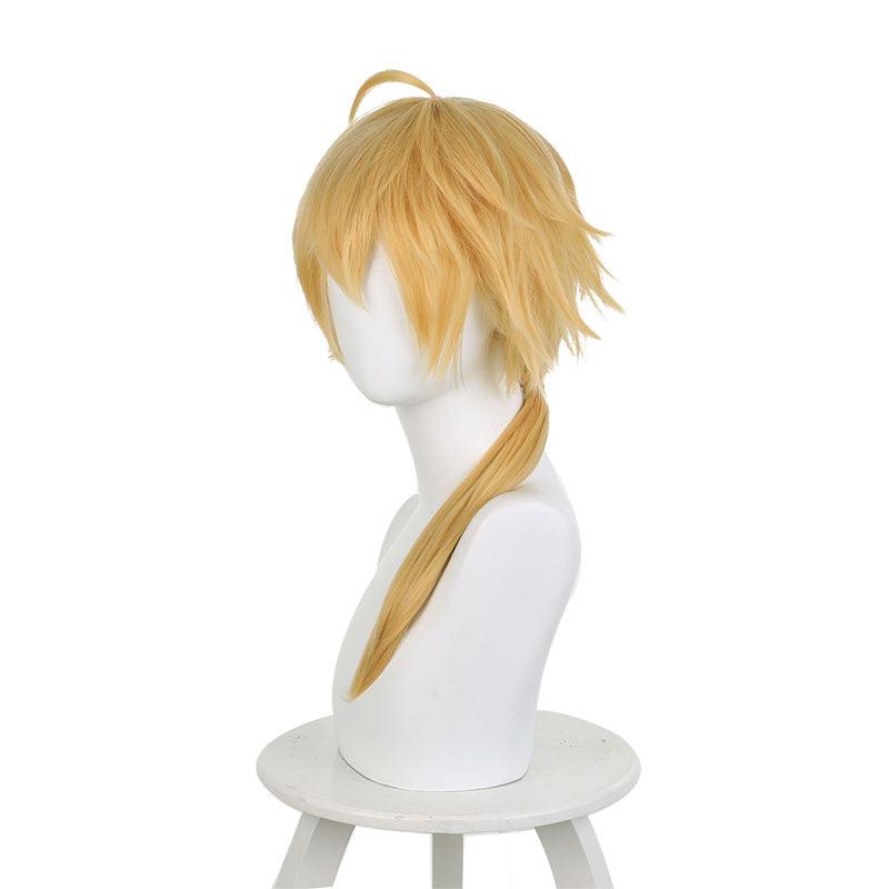 game genshin impact thoma blonde halloween cosplay wigs