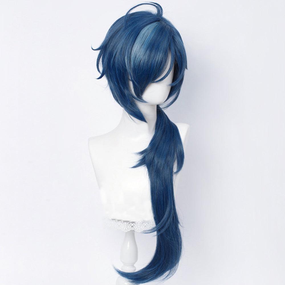 anime genshin impact kaeya alberich blue long cosplay wig mm56