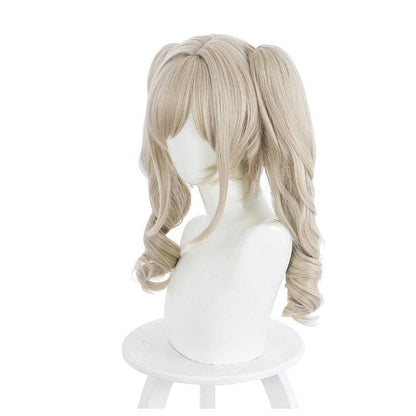 game genshin impact curly blonde ponytail cosplay wigs