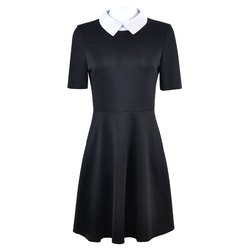 the addams family wednesday addams short sleeve dress cosplay costumes