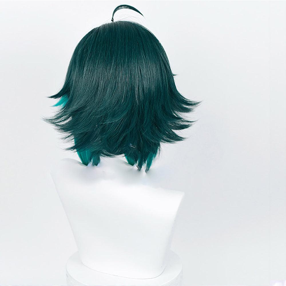 anime genshin impact xiao green meduim cosplay wig mm16