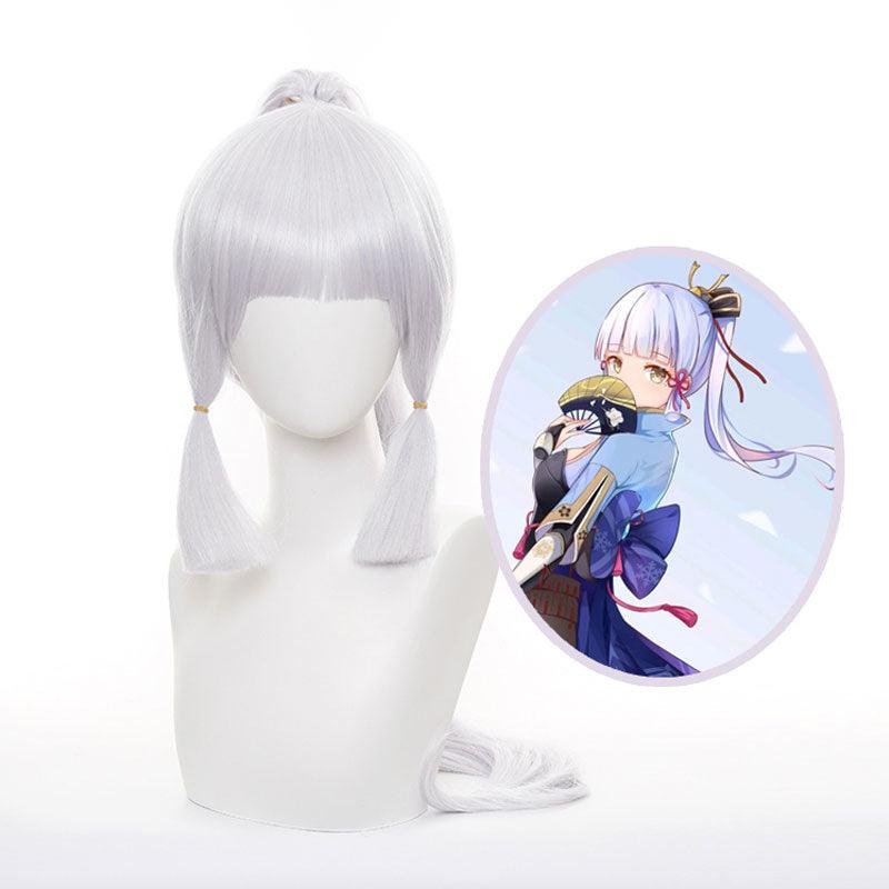 game genshin impact kamisato ayaka silver purple cosplay wigs