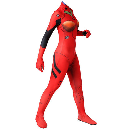 EVA ASUKA 02 Jumpsuits Cosplay Costume Adult Halloween Bodysuit