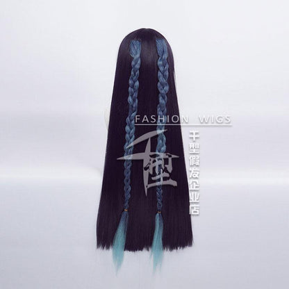 game genshin impact yun jin dark purple long cosplay wigs