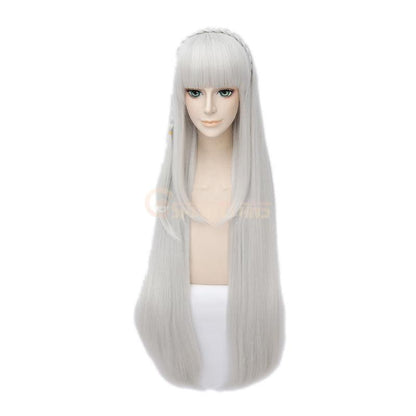 anime re zero starting life in another world emilia long straight silver cosplay wigs