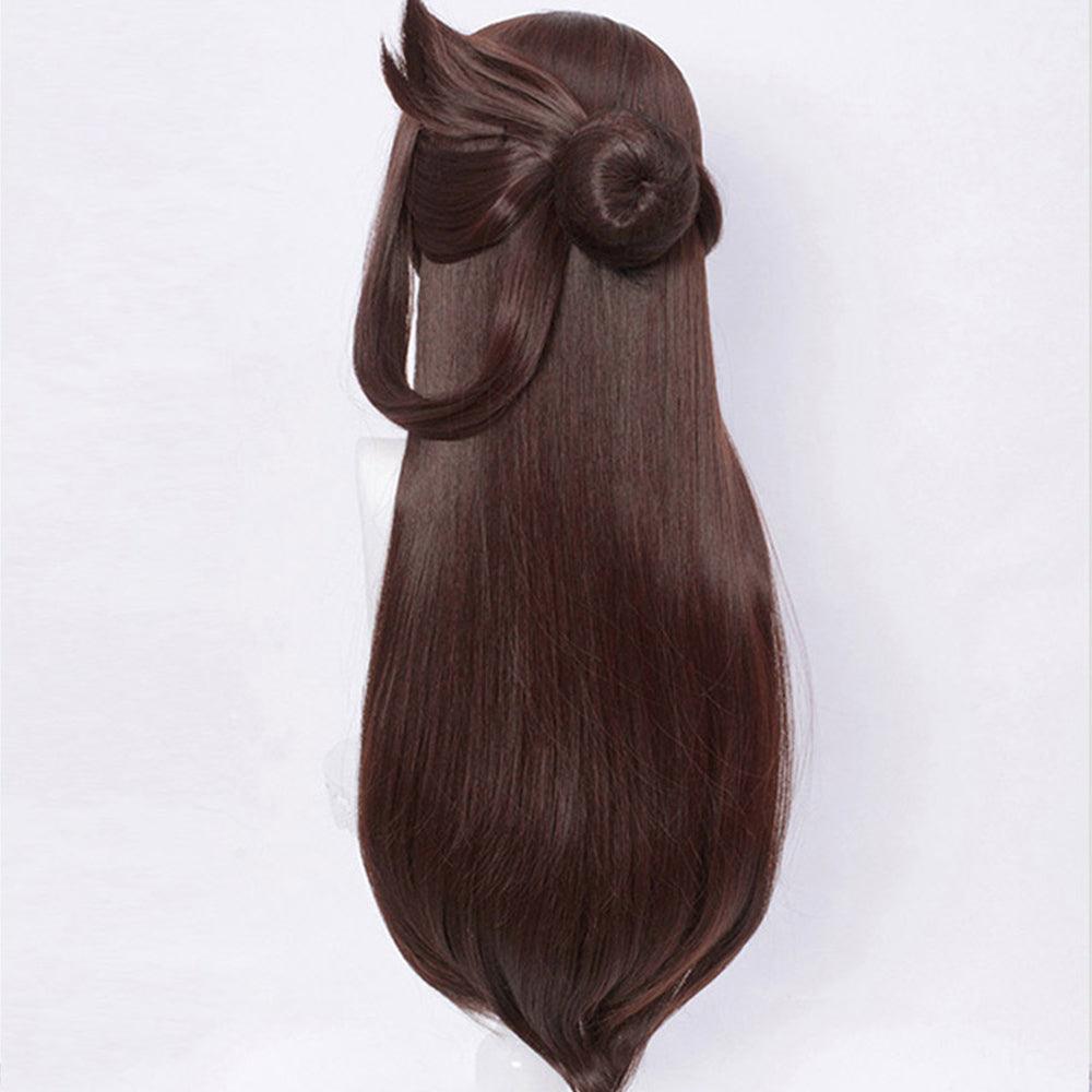 anime genshin impact beidou brown long cosplay wig mm25