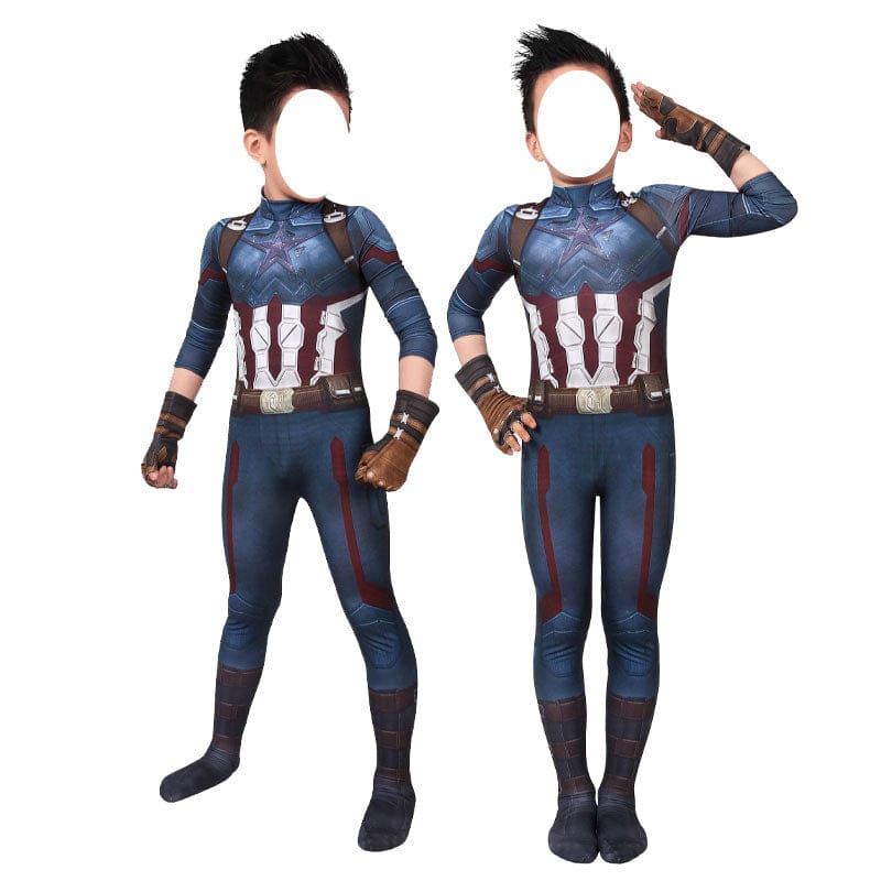 avengers 3 infinity war captain america steve rogers kids jumpsuit cosplay costumes