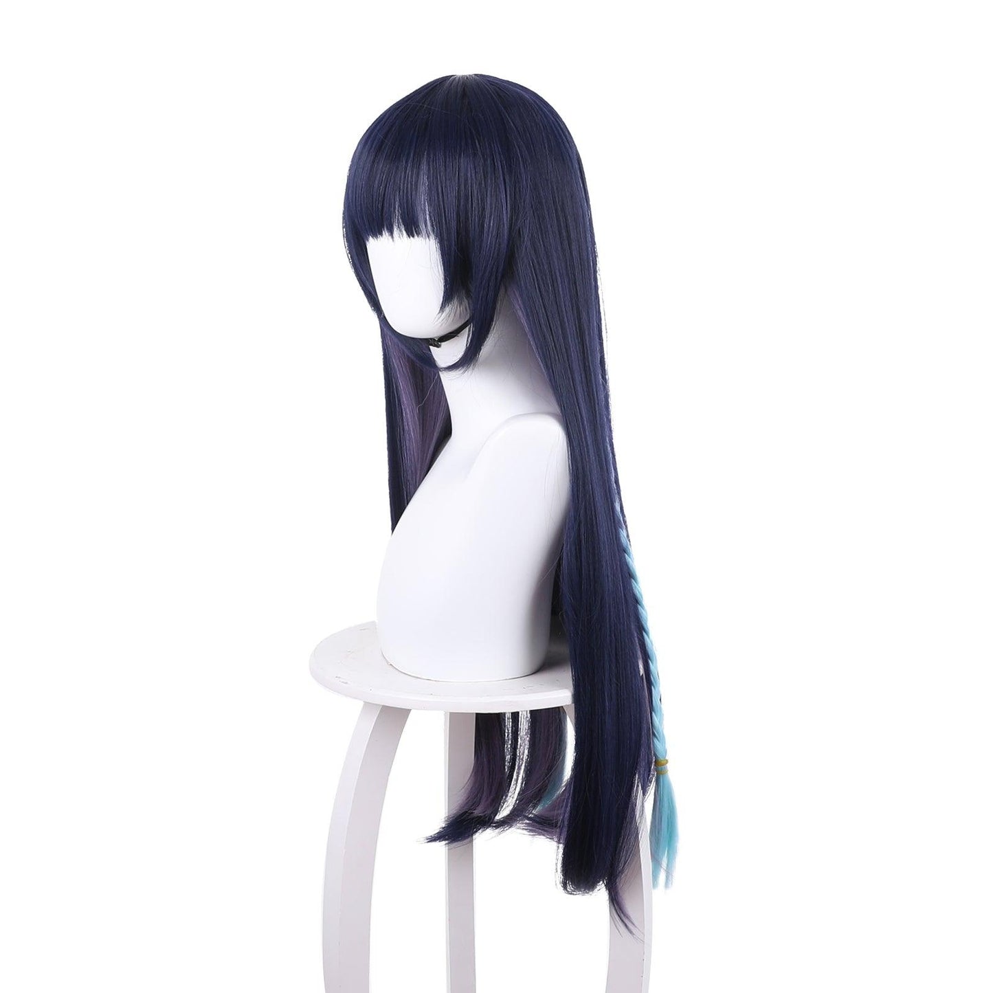 anime genshin impact yun jin dark blue long straight cosplay wig 503w