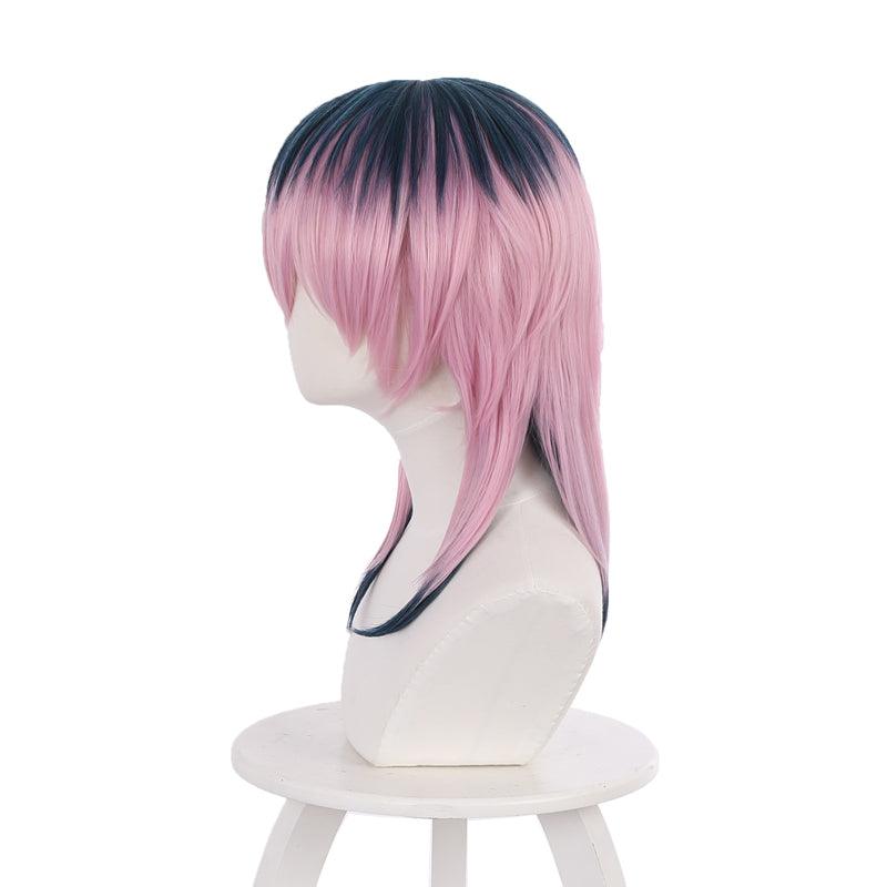 anime tokyo revengers rindo haitani dark blue gradient pink cosplay wigs