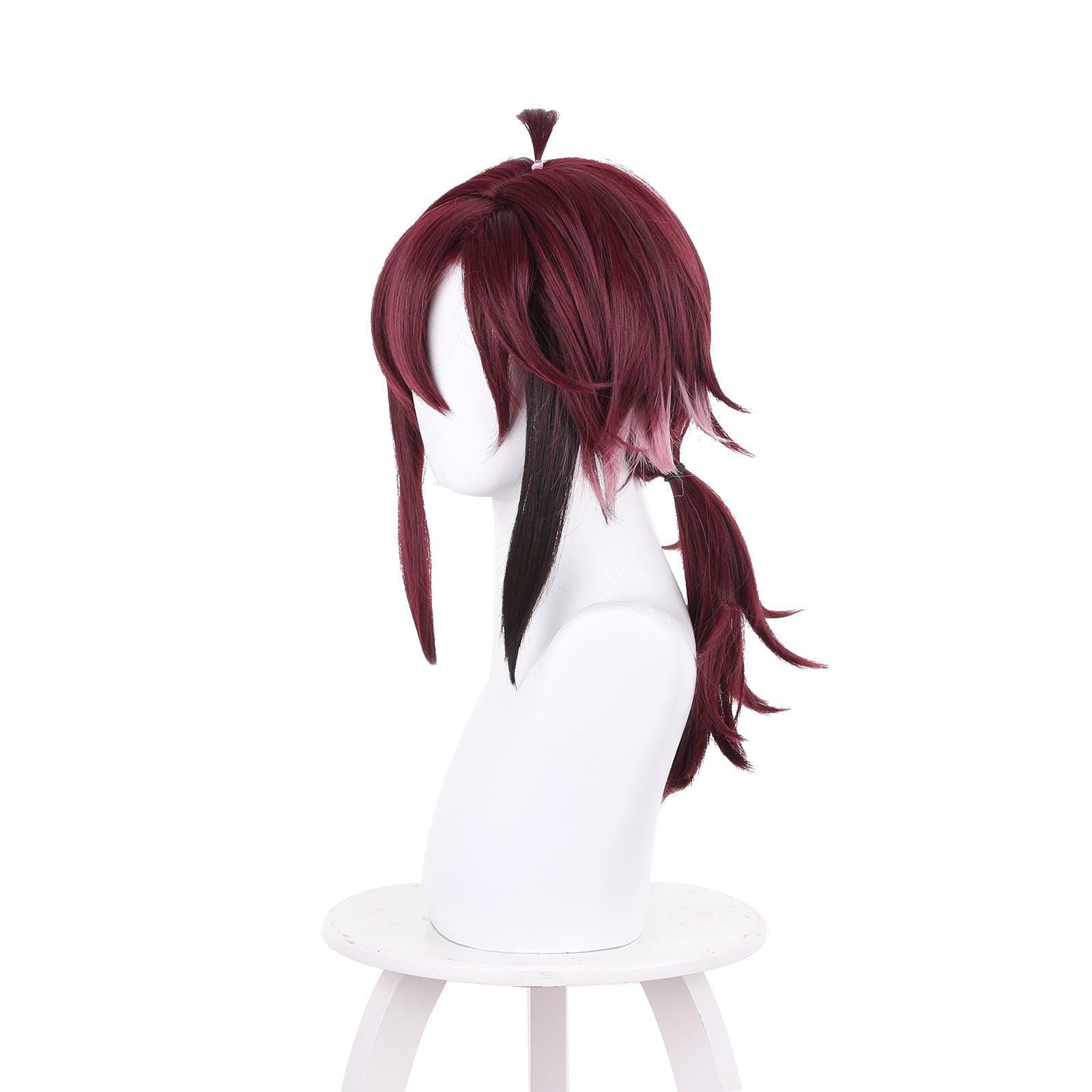 anime genshin impact shikanoin heizou red medium cosplay wig 539b