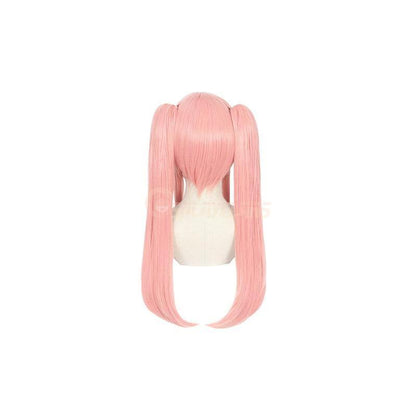 anime fate grand order tamamo no mae pink curly ponytail straight cosplay wigs