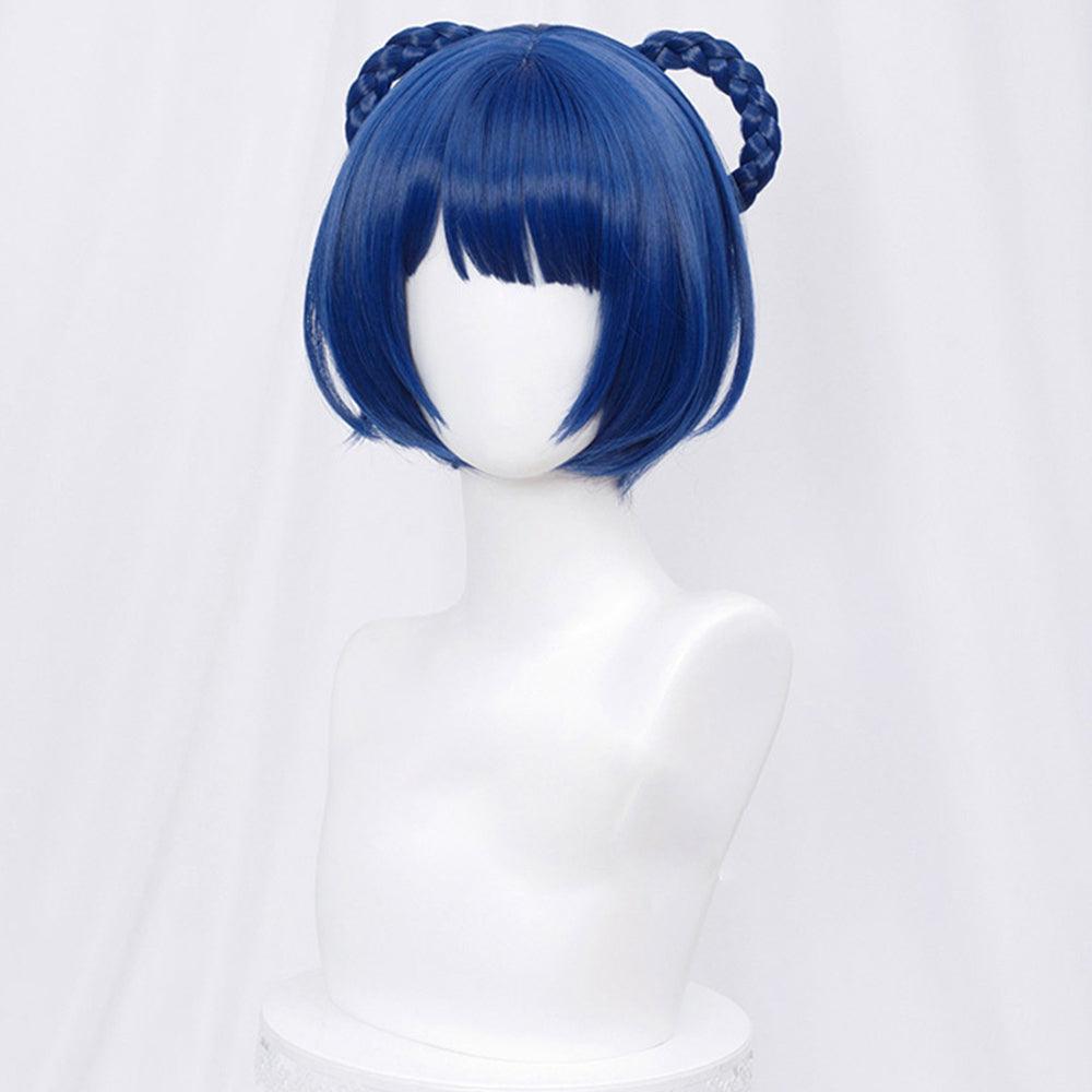 anime genshin impact xiangling bule short cosplay wig mm14