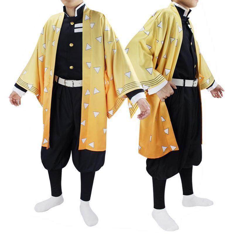 anime demon slayer kimetsu no yaiba zenitsu agatsuma kimono cosplay costumes