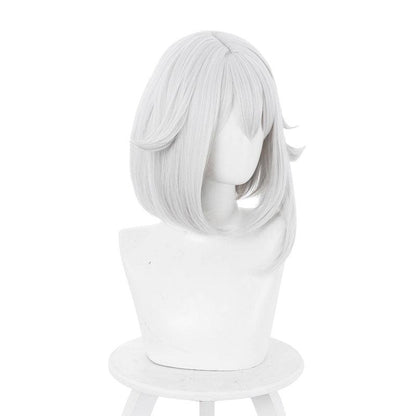 game genshin impact paimon gray white short cosplay wig