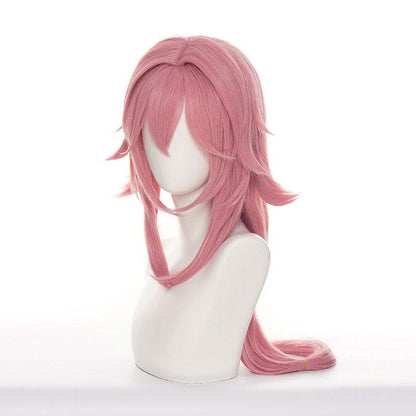 game genshin impact yae miko pink halloween cosplay wigs