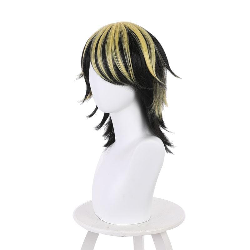 anime tokyo revengers kazutora hanemiya black yellow cosplay wigs