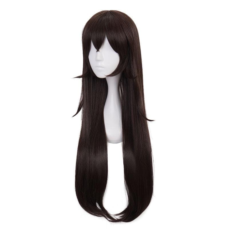 game genshin impact amber dark brown long cosplay wigs