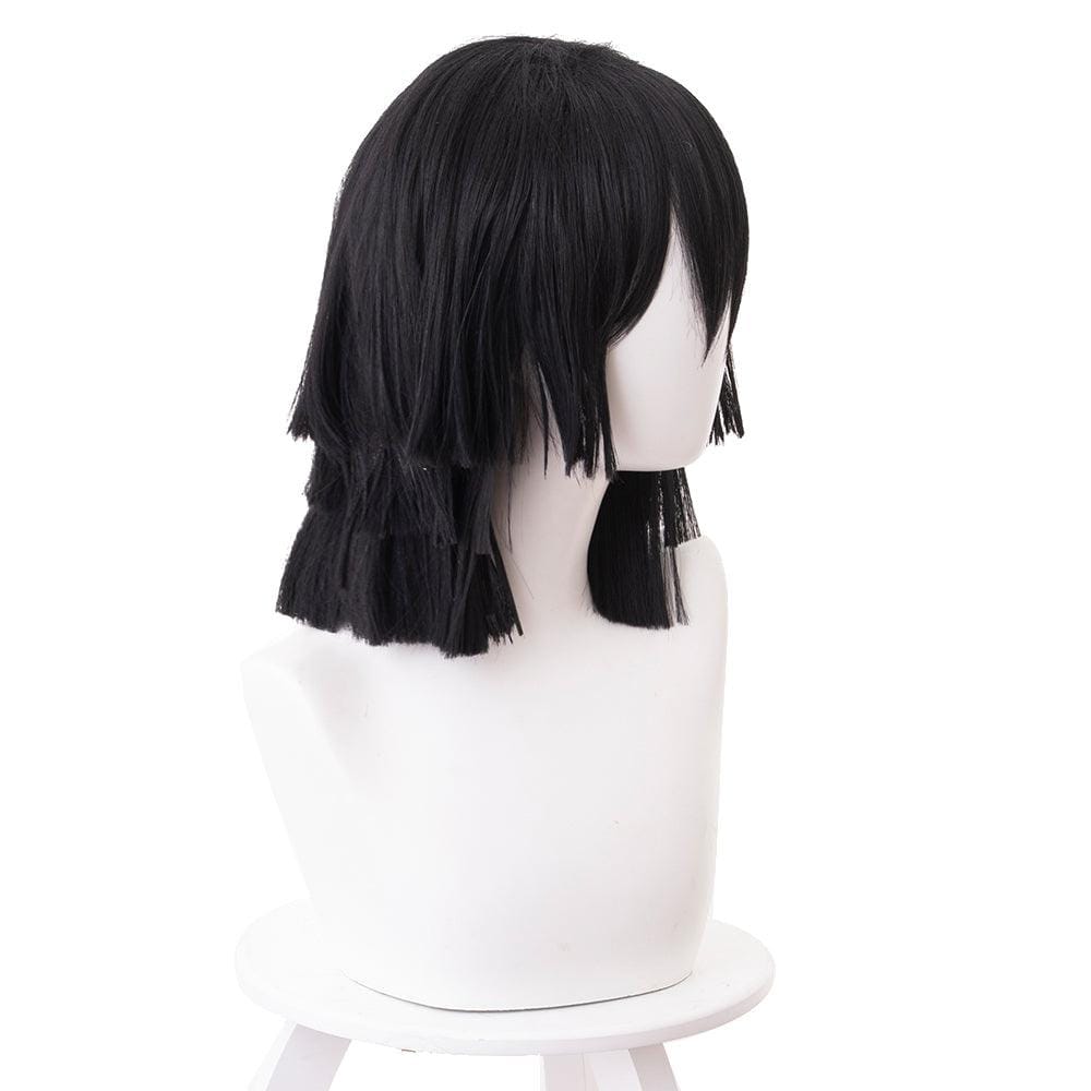 anime demon slayer iguro obanai black medium cosplay wig 487k