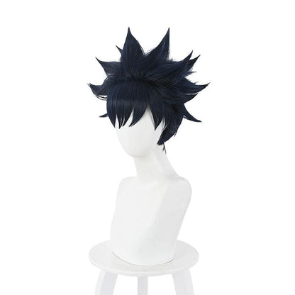 anime jujutsu kaisen megumi fushiguro short dark blue cosplay wigs