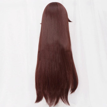 anime genshin impact amber brown long cosplay wig mm58