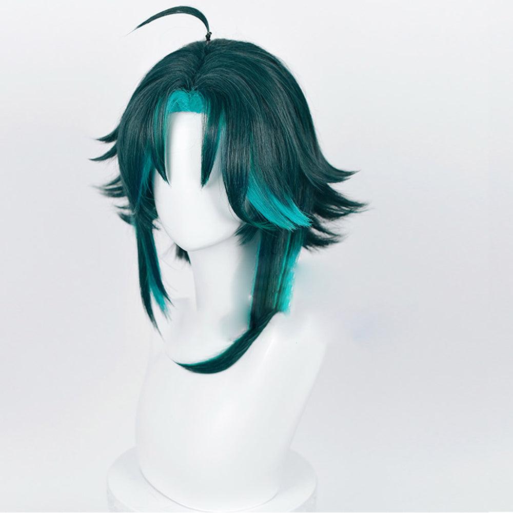 anime genshin impact xiao green meduim cosplay wig mm16