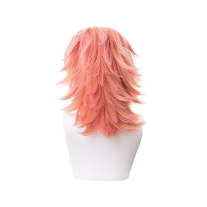 anime demon slayer kimetsu no yaiba sabito orange pink cosplay wigs