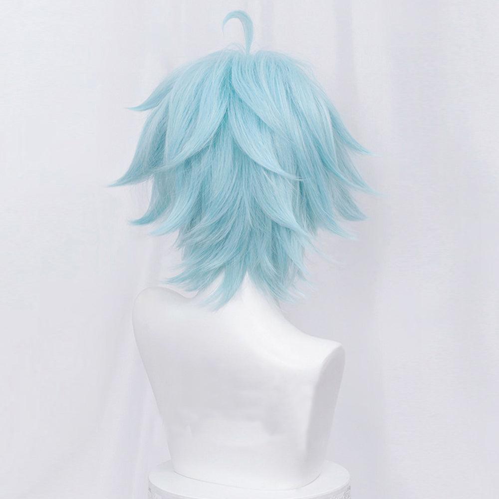 anime genshin impact chongyun blue short cosplay wig mm59