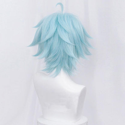 anime genshin impact chongyun blue short cosplay wig mm59