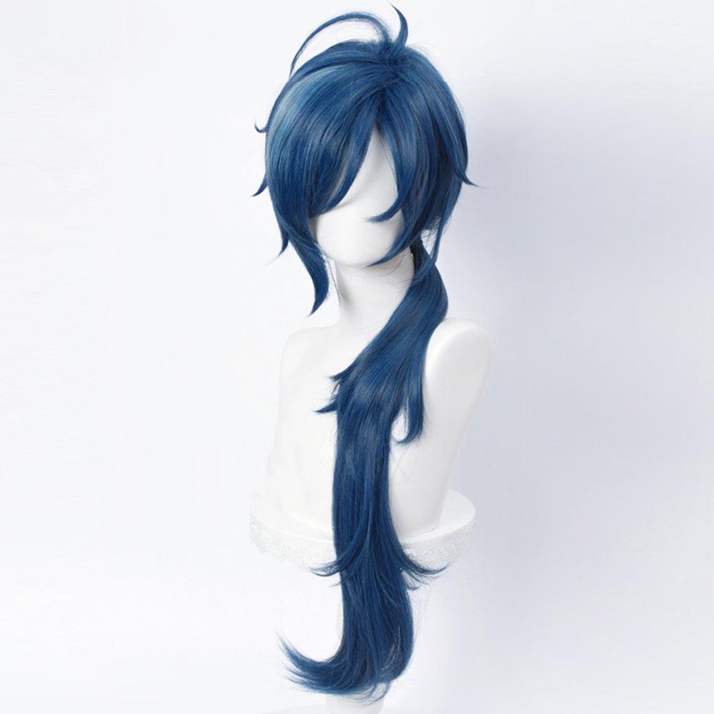 anime genshin impact kaeya alberich blue long cosplay wig mm56